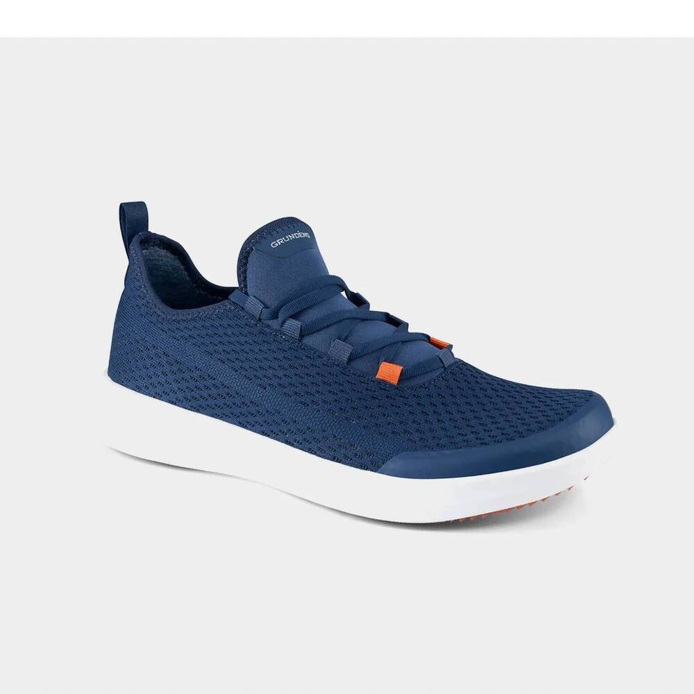 NEW GRUNDENS men's crosscurrent boat shoe in blue abyss